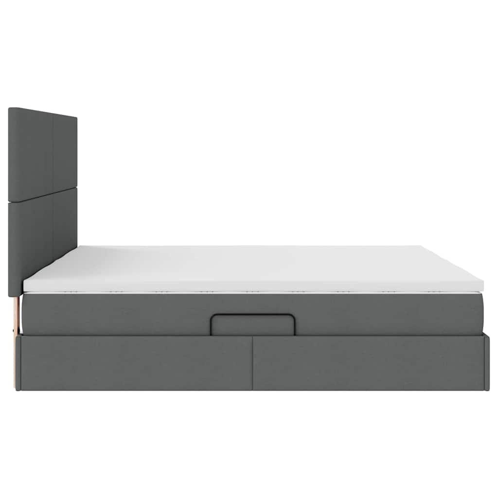 Krevet s od storage Tamno siva 180 x 200 cm Lažna koža
