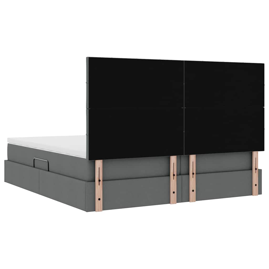 Krevet s od storage Tamno siva 180 x 200 cm Lažna koža