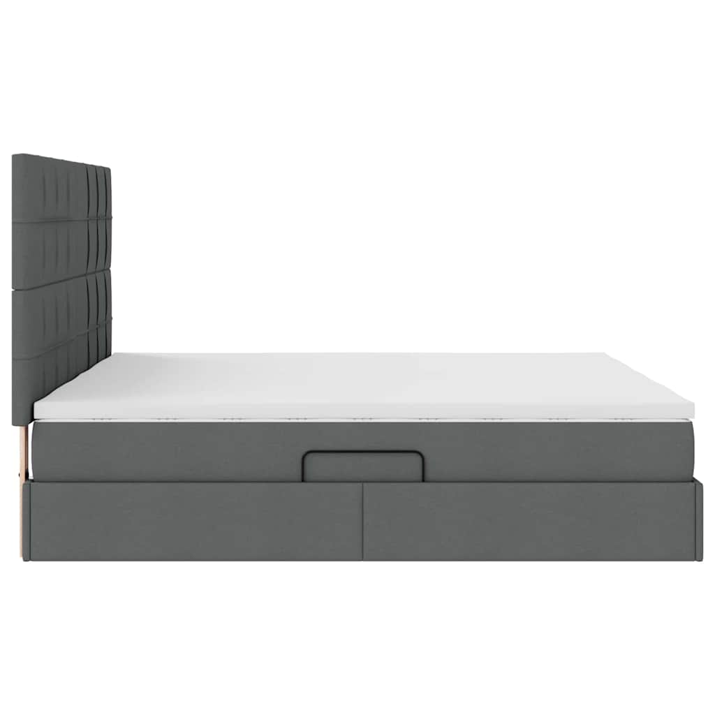 Krevet s od storage Tamno siva 180 x 200 cm Lažna koža