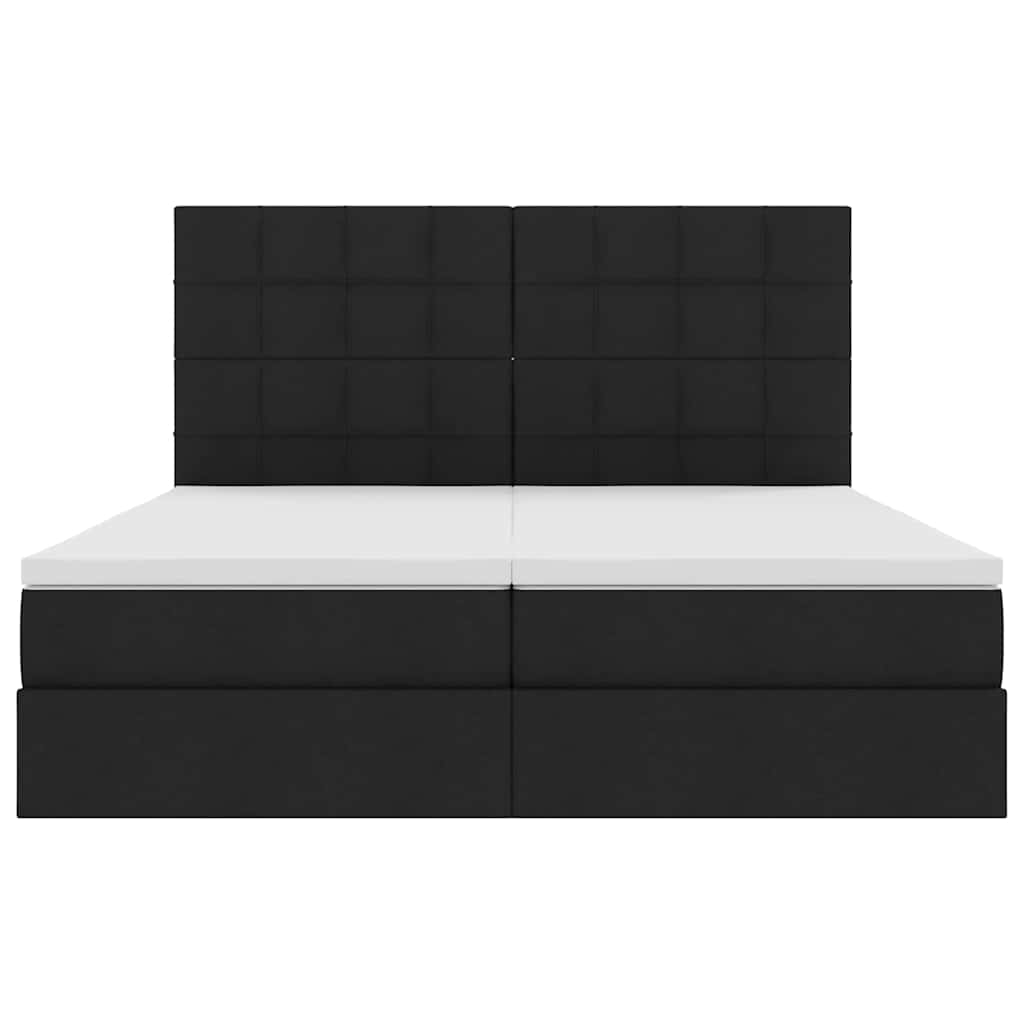 Krevet s od storage s uzglavljem Crna 180 x 200 cm Tkanina