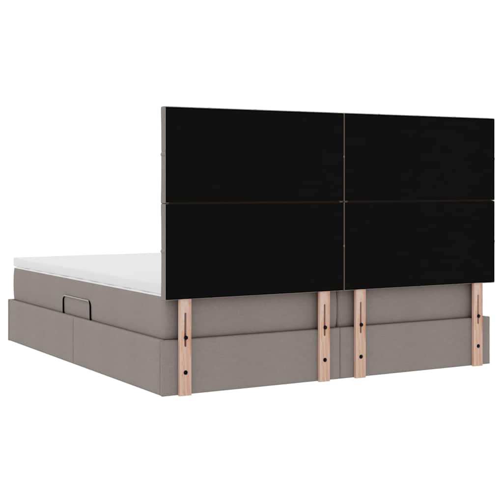 Krevet s od storage s uzglavljem Sivosmeđa 180 x 200 cm Tkanina