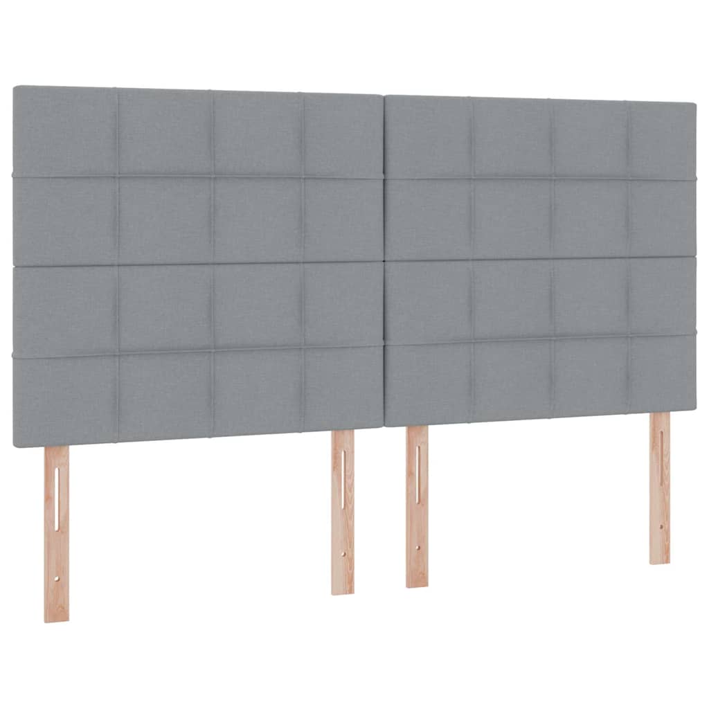 Krevet s od storage s pohranom Svjetlosiva 200 x 200 cm Tkanina