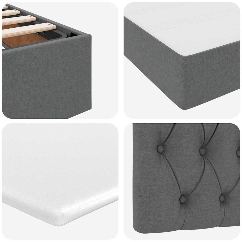 Krevet s od storage s uzglavljem Tamnosiva 180 x 200 cm Tkanina