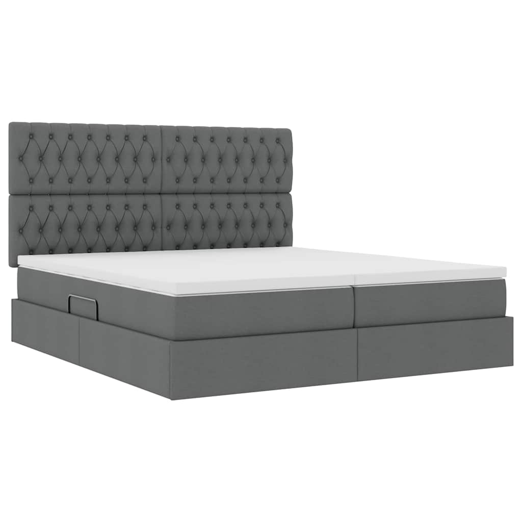 Krevet s od storage Tamno siva 180 x 200 cm Lažna koža