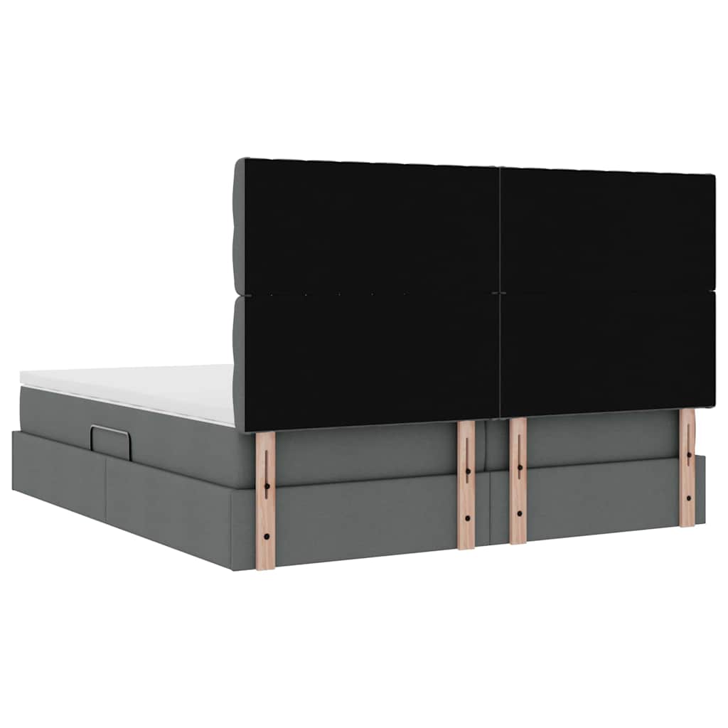 Krevet s od storage Tamno siva 180 x 200 cm Lažna koža