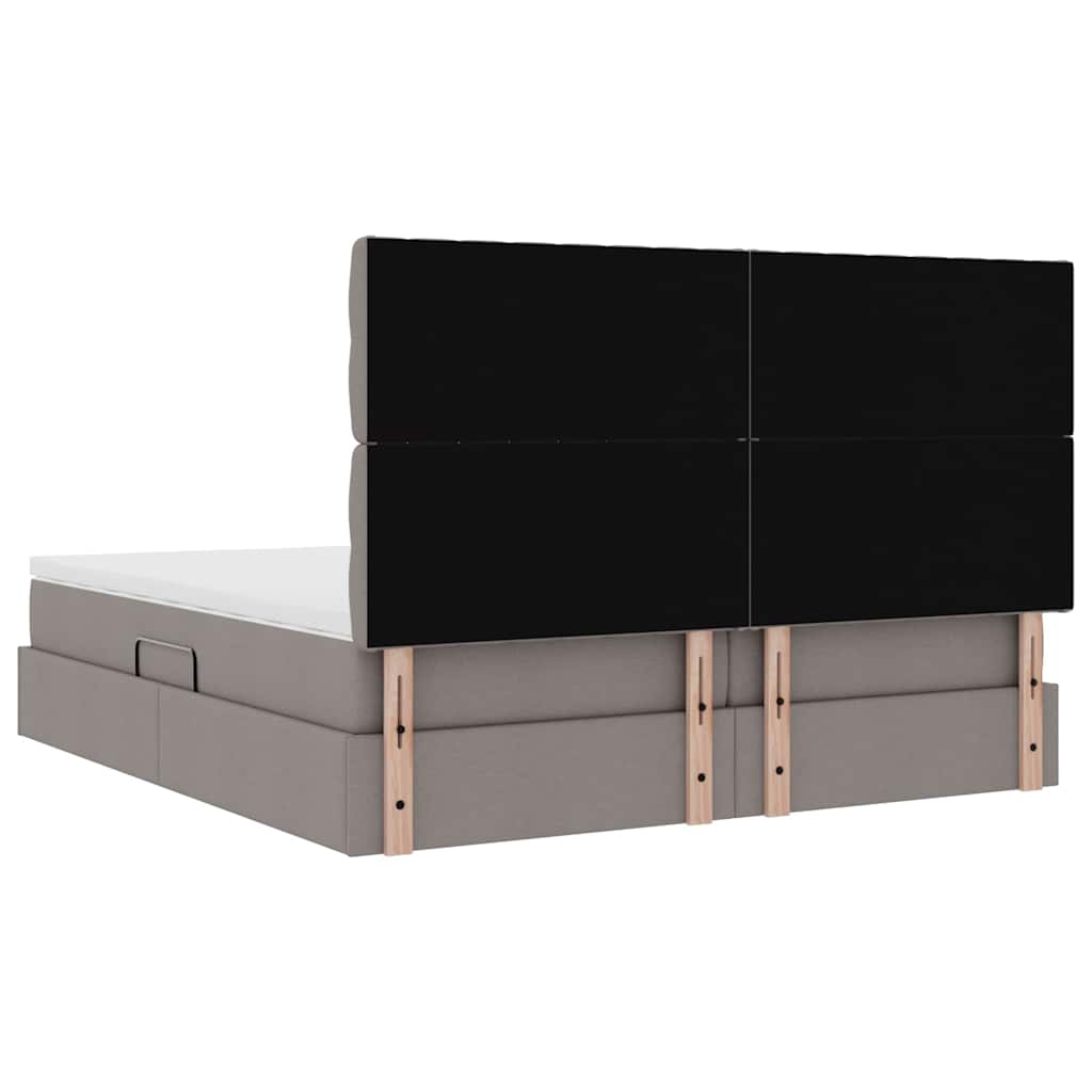 Krevet s od storage s uzglavljem Sivosmeđa 200 x 200 cm Tkanina