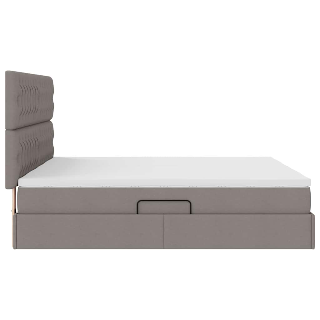 Krevet s od storage s uzglavljem Sivosmeđa 200 x 200 cm Tkanina