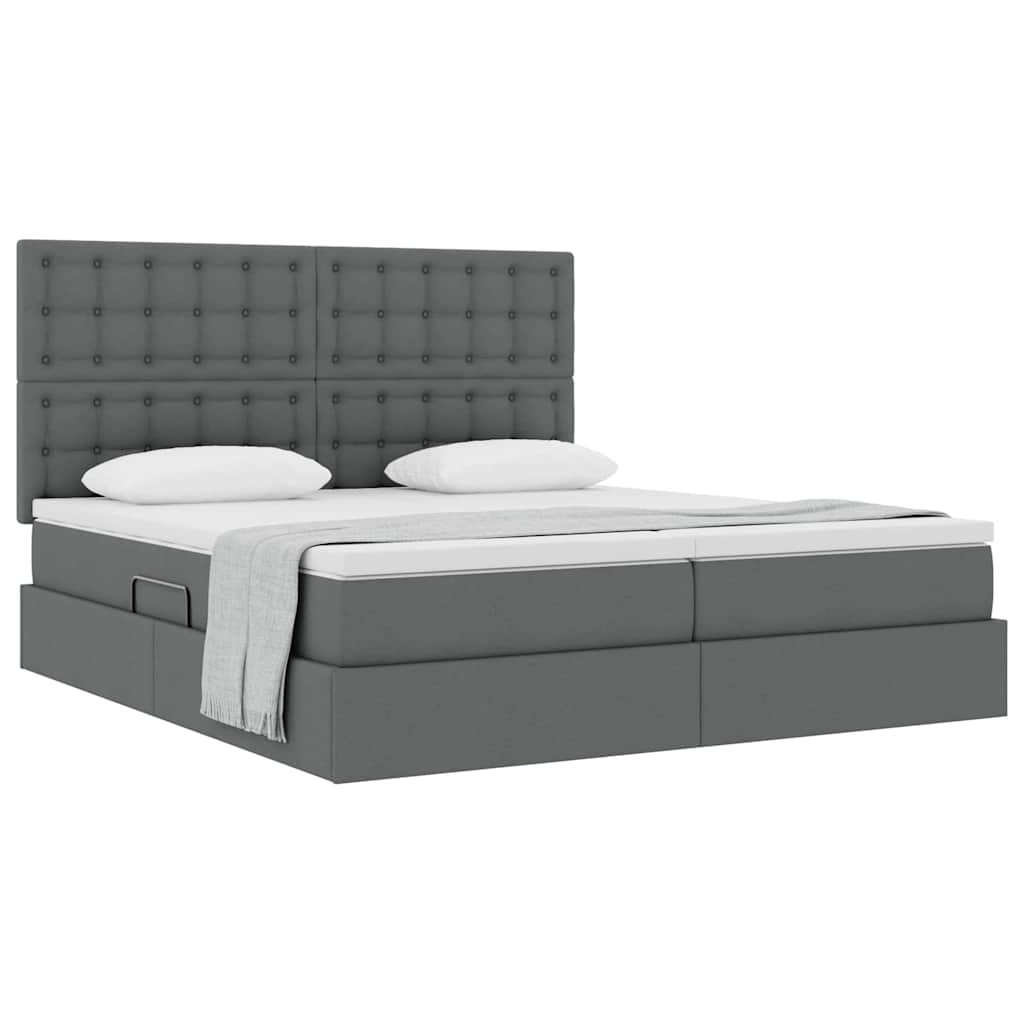 Krevet s od storage Tamno siva 180 x 200 cm Lažna koža