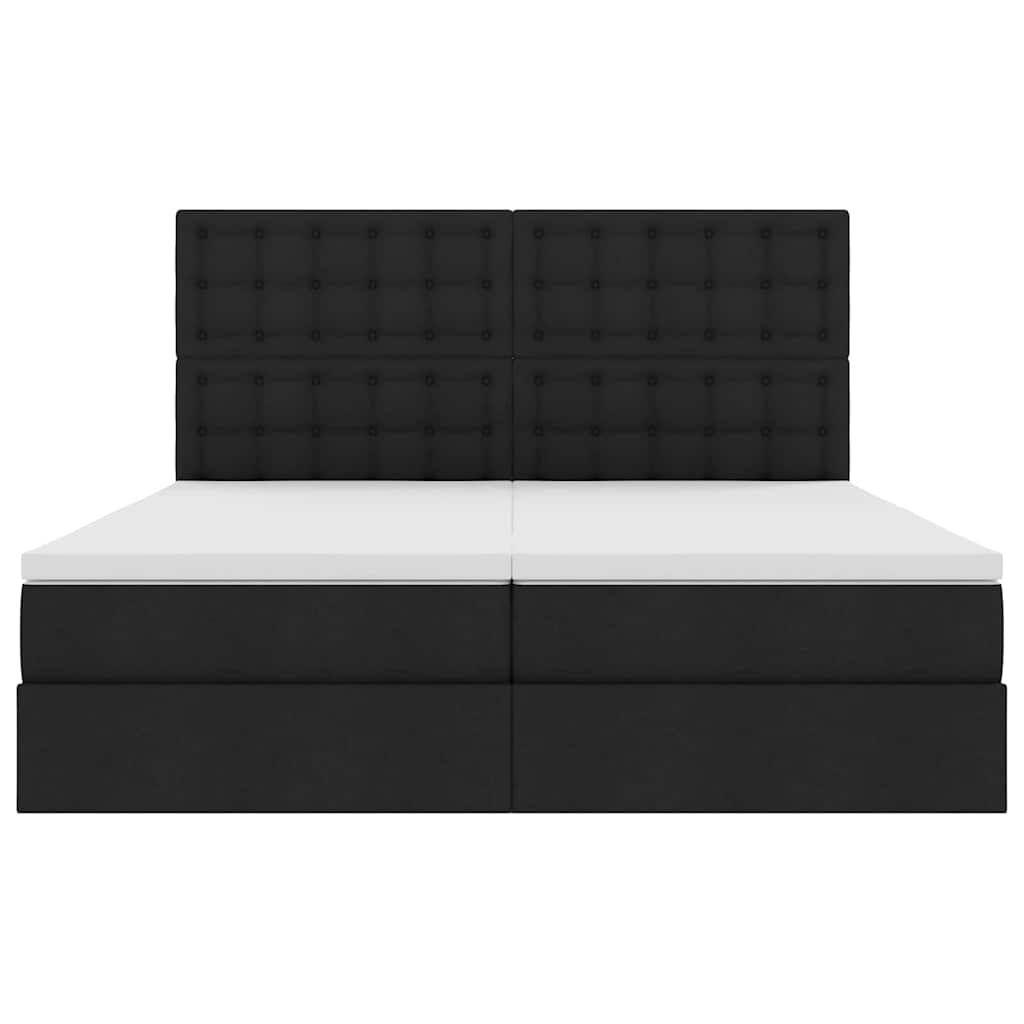 Krevet s od storage s uzglavljem Crna 180 x 200 cm Tkanina