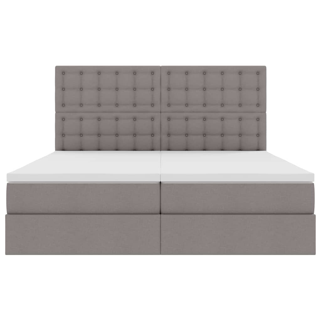 Krevet s od storage s uzglavljem Sivosmeđa 180 x 200 cm Tkanina