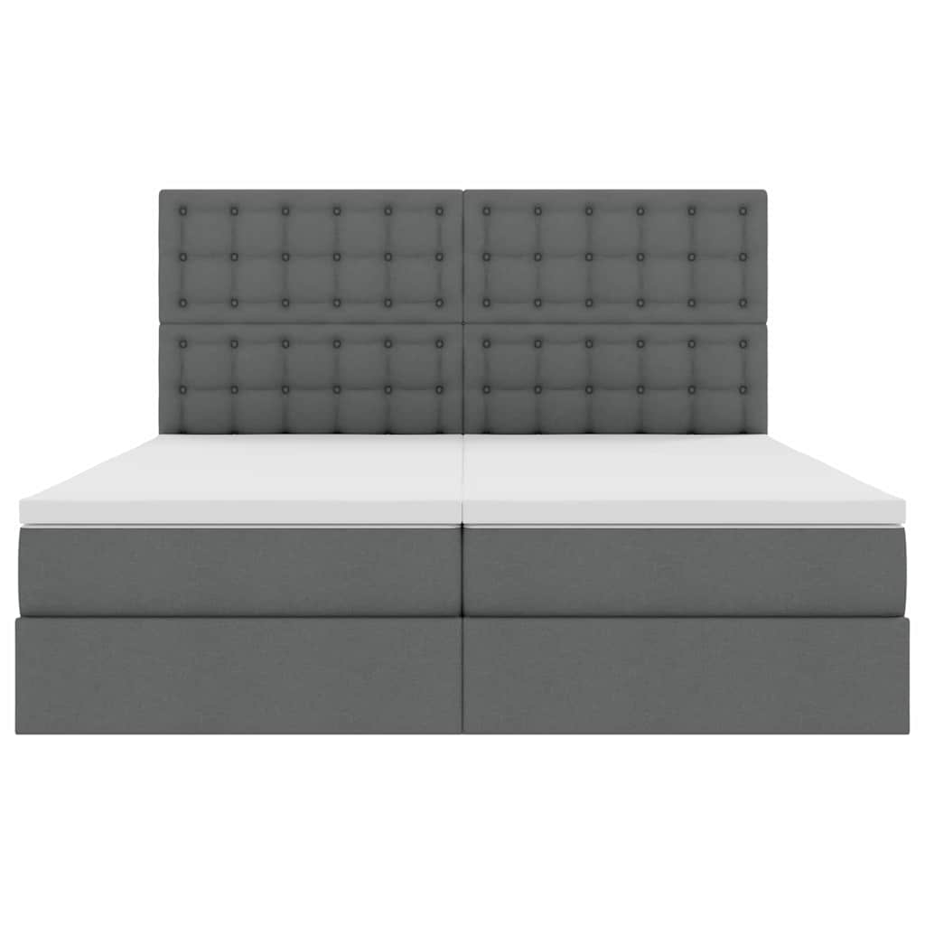 Krevet s od storage s uzglavljem Tamnosiva 200 x 200 cm Tkanina