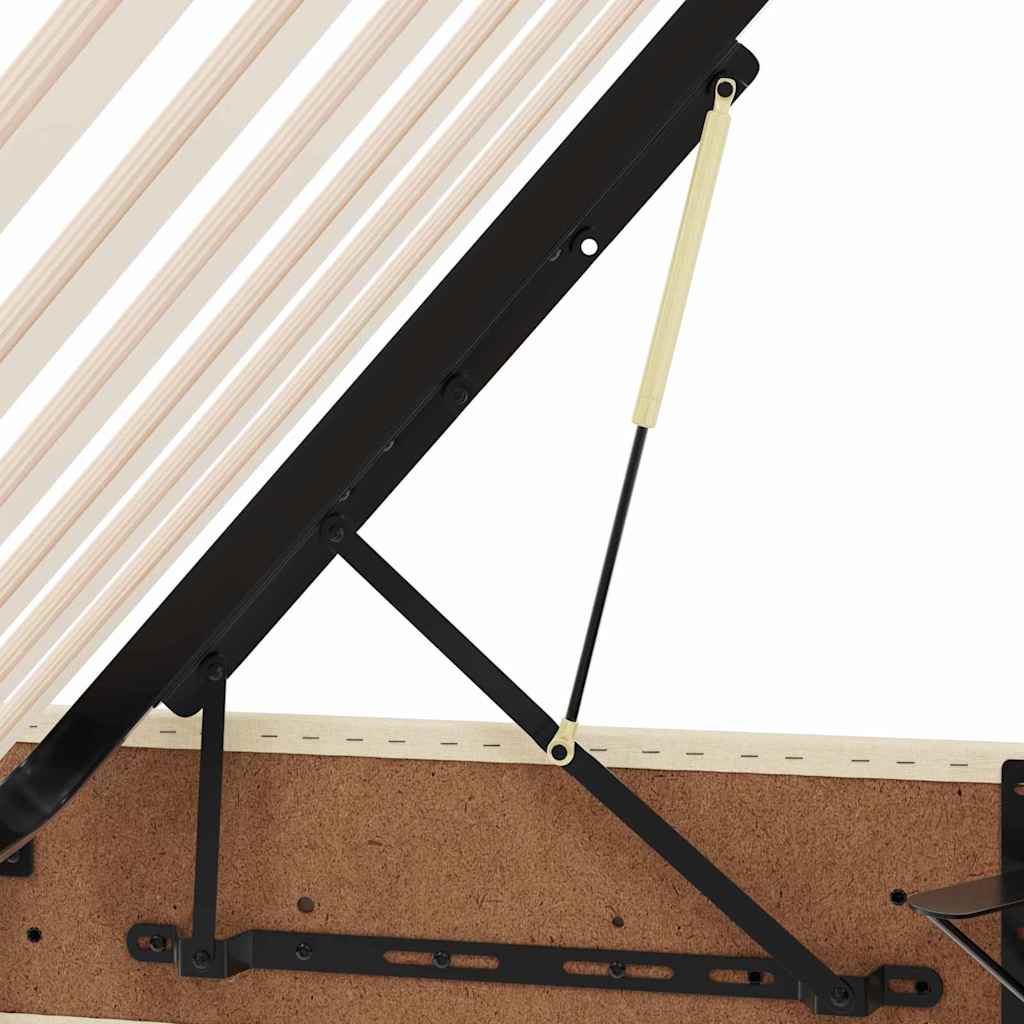 Krevet s od storage s uzglavljem Krema 200 x 200 cm Tkanina
