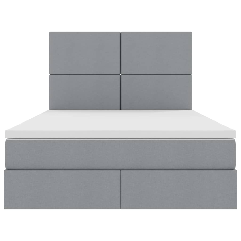 LED krevet za pohranu s madracem Svjetlosiva 140 x 190 cm