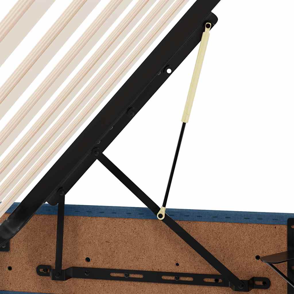 LED krevet za pohranu s madracem Plava 140 x 190 cm Tkanina