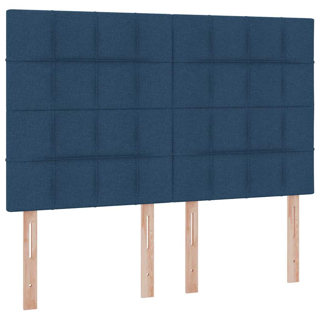 LED krevet za pohranu s madracem Plava 140 x 190 cm Tkanina