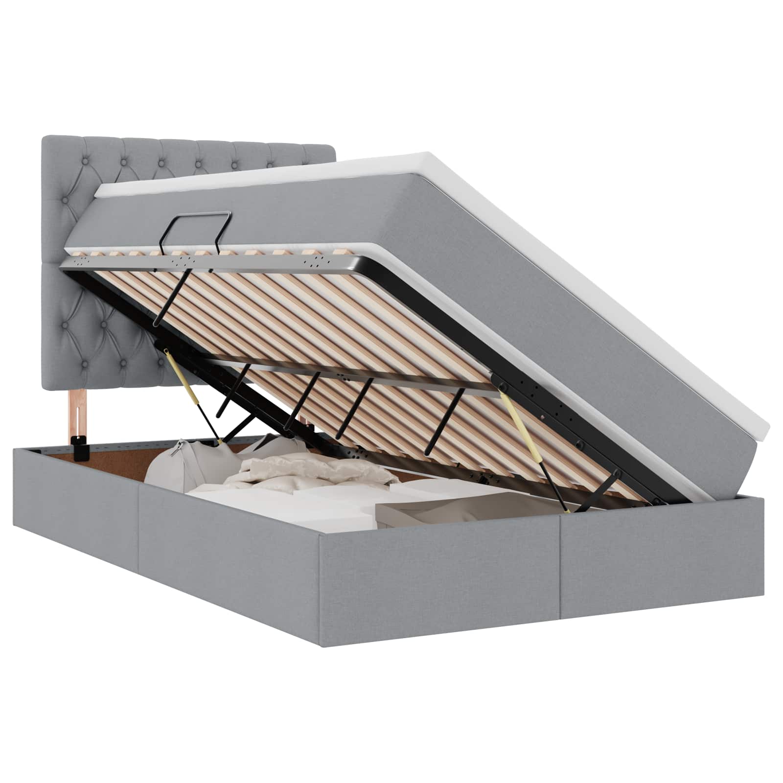 LED krevet za pohranu s madracem Svjetlosiva 120 x 200 cm