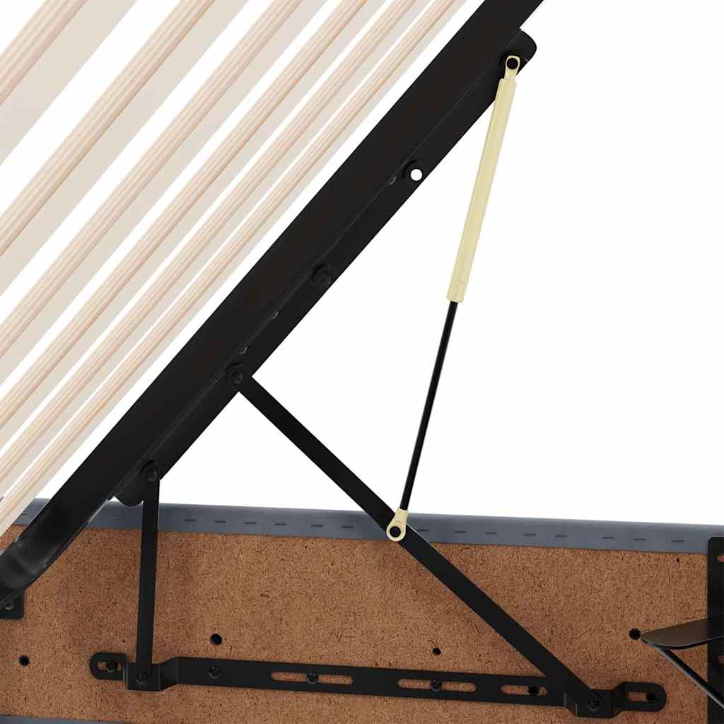 LED krevet za pohranu s madracem Tamnosiva 100 x 200 cm Baršun