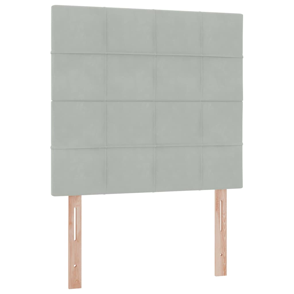 LED krevet za pohranu s madracem Svjetlosiva 90 x 200 cm Baršun