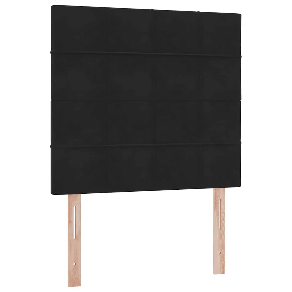 LED krevet za pohranu s madracem Crna 90 x 200 cm Baršun