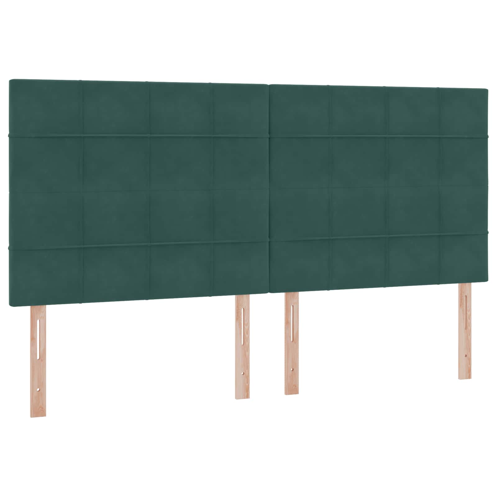 LED krevet za pohranu s madracem Tamnozelena 200 x 200 cm