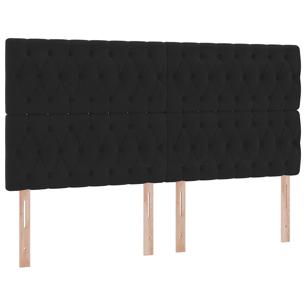 LED krevet za pohranu s madracem Crna 160 x 200 cm Baršun