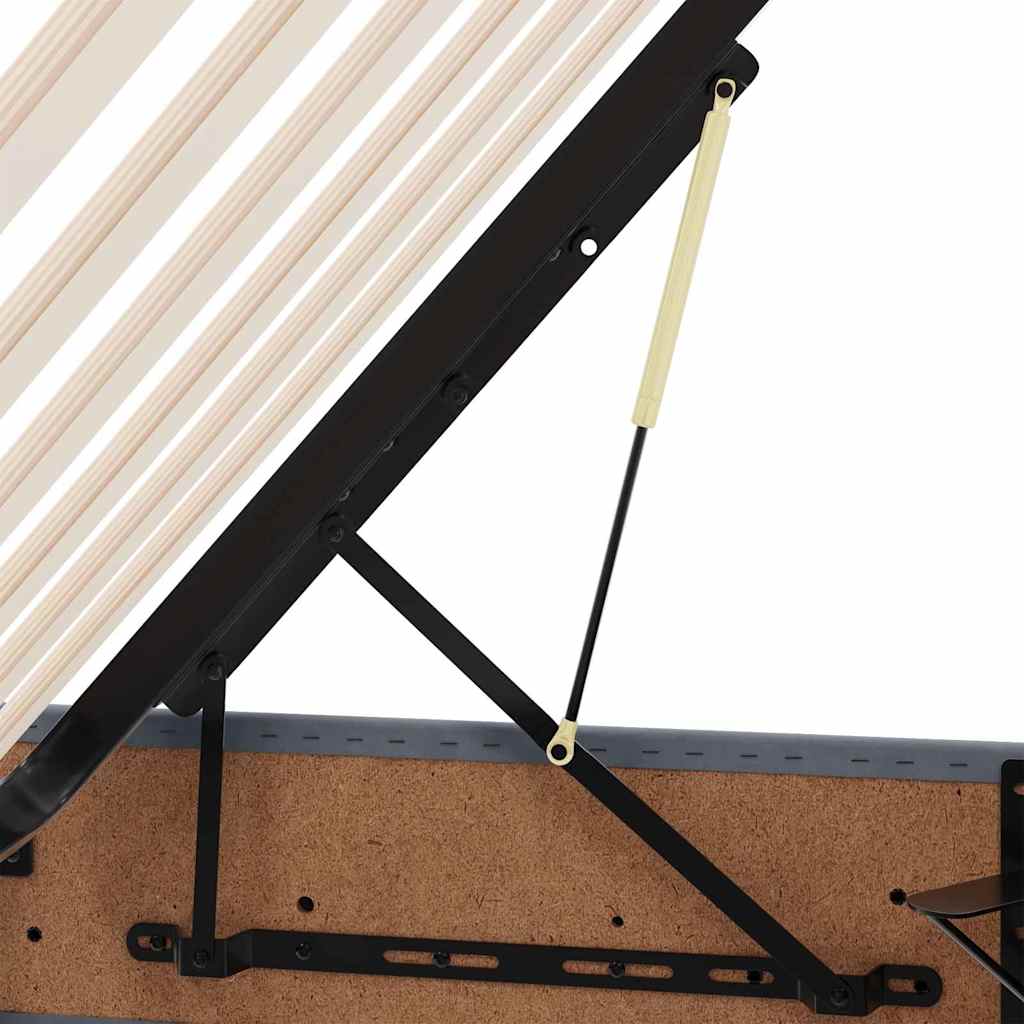 LED krevet za pohranu s madracem Tamnosiva 100 x 200 cm Baršun