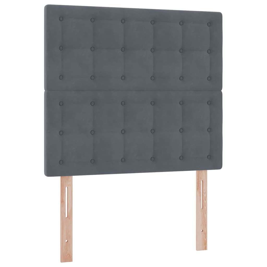 LED krevet za pohranu s madracem Tamnosiva 100 x 200 cm Baršun