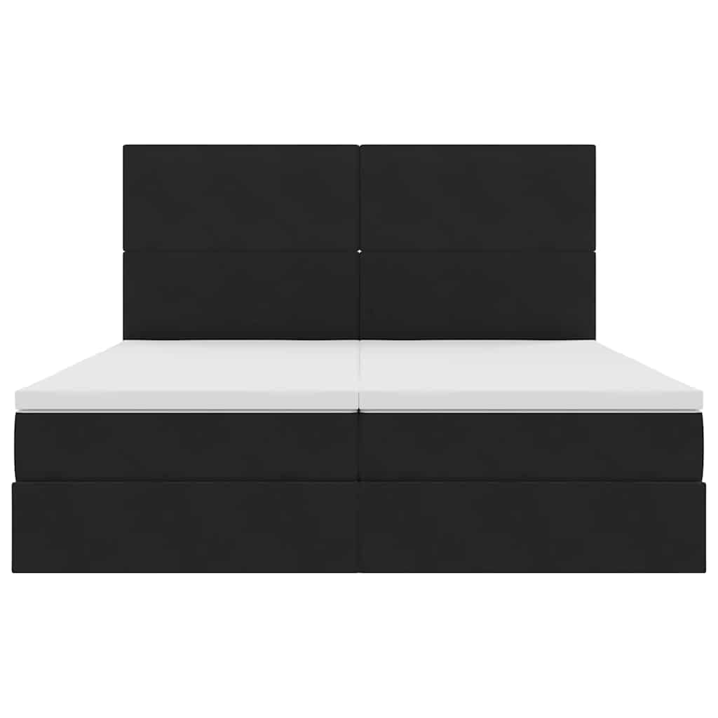 Krevet s LED trakama s uzglavljem Crna 180 x 200 cm Baršun