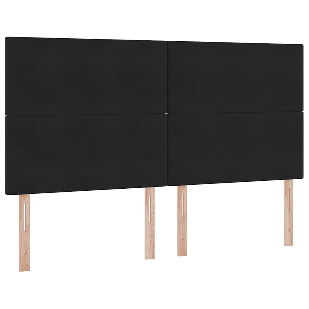 Krevet s LED trakama s uzglavljem Crna 180 x 200 cm Baršun