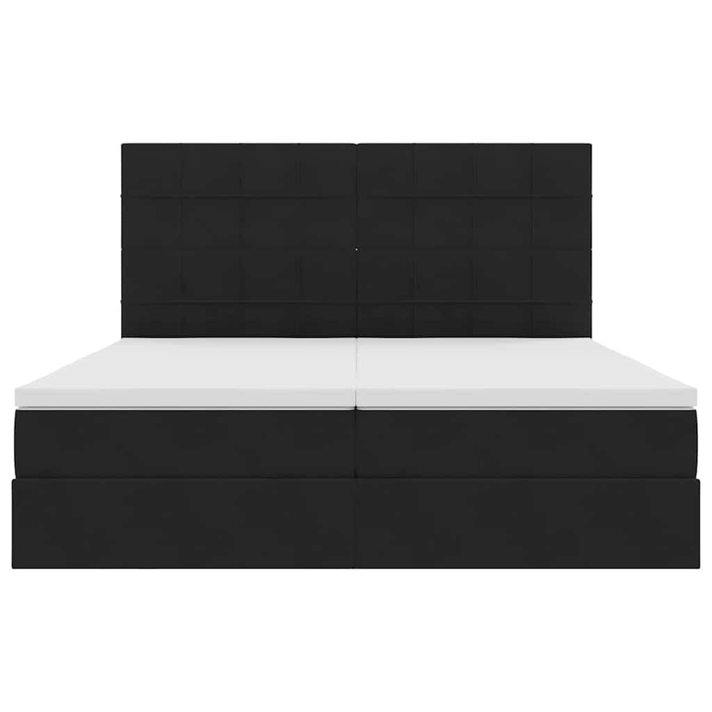 Krevet s LED trakama s uzglavljem Crna 180 x 200 cm Baršun