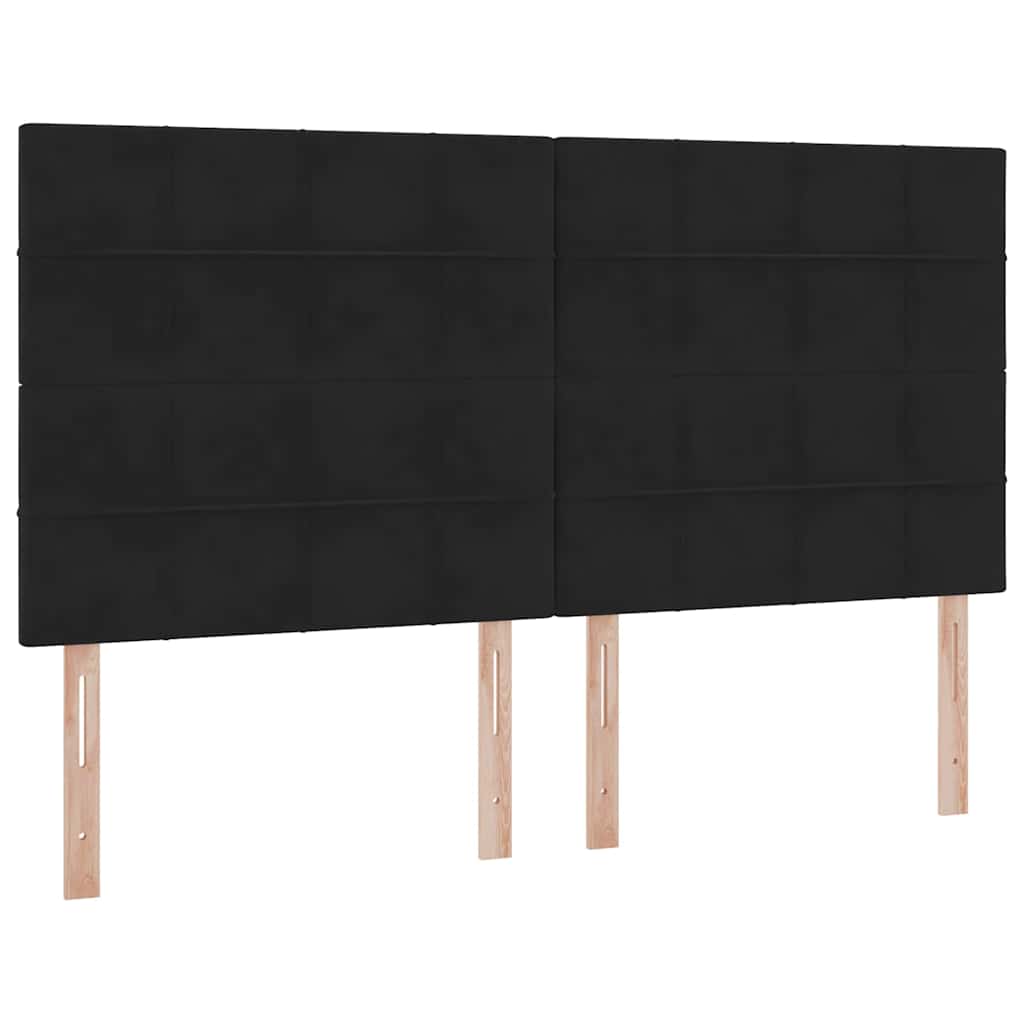 Krevet s LED trakama s uzglavljem Crna 180 x 200 cm Baršun