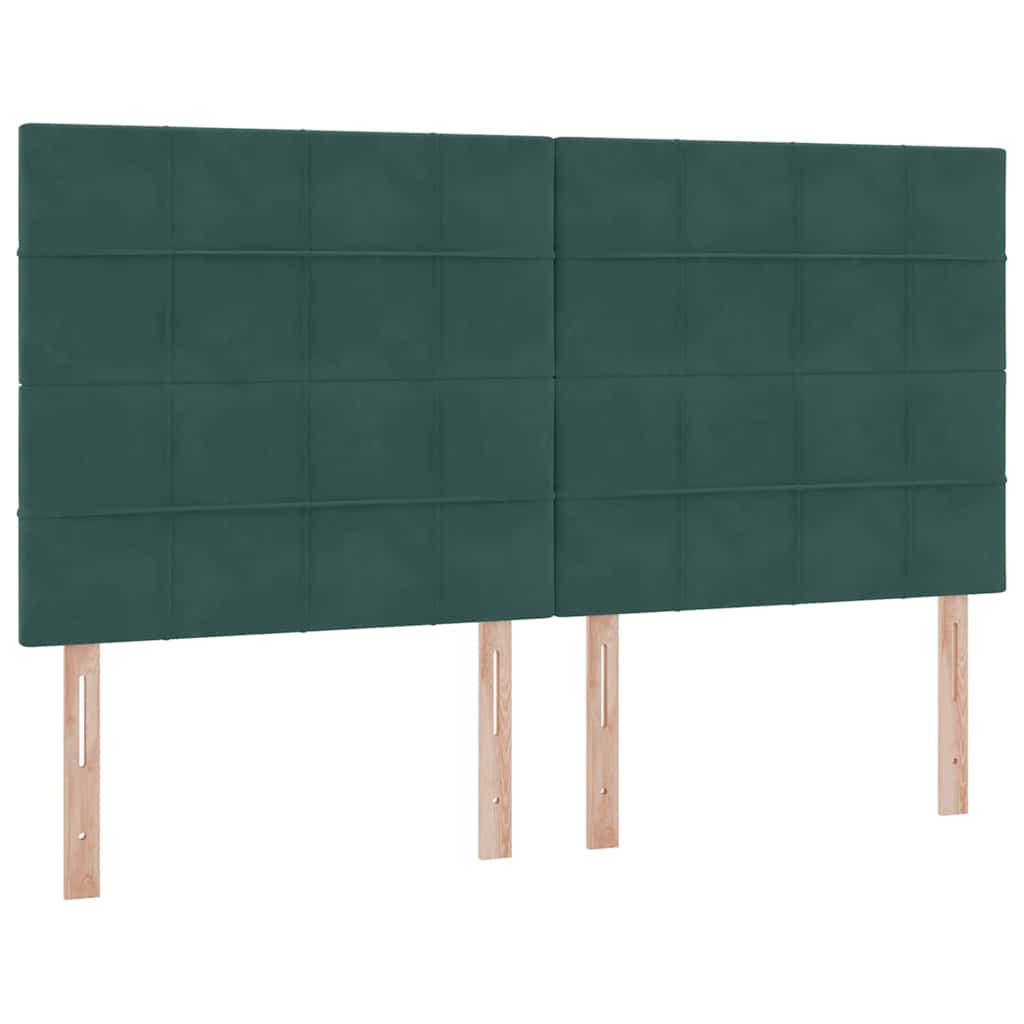 LED krevet za pohranu s madracem Tamnozelena 180 x 200 cm