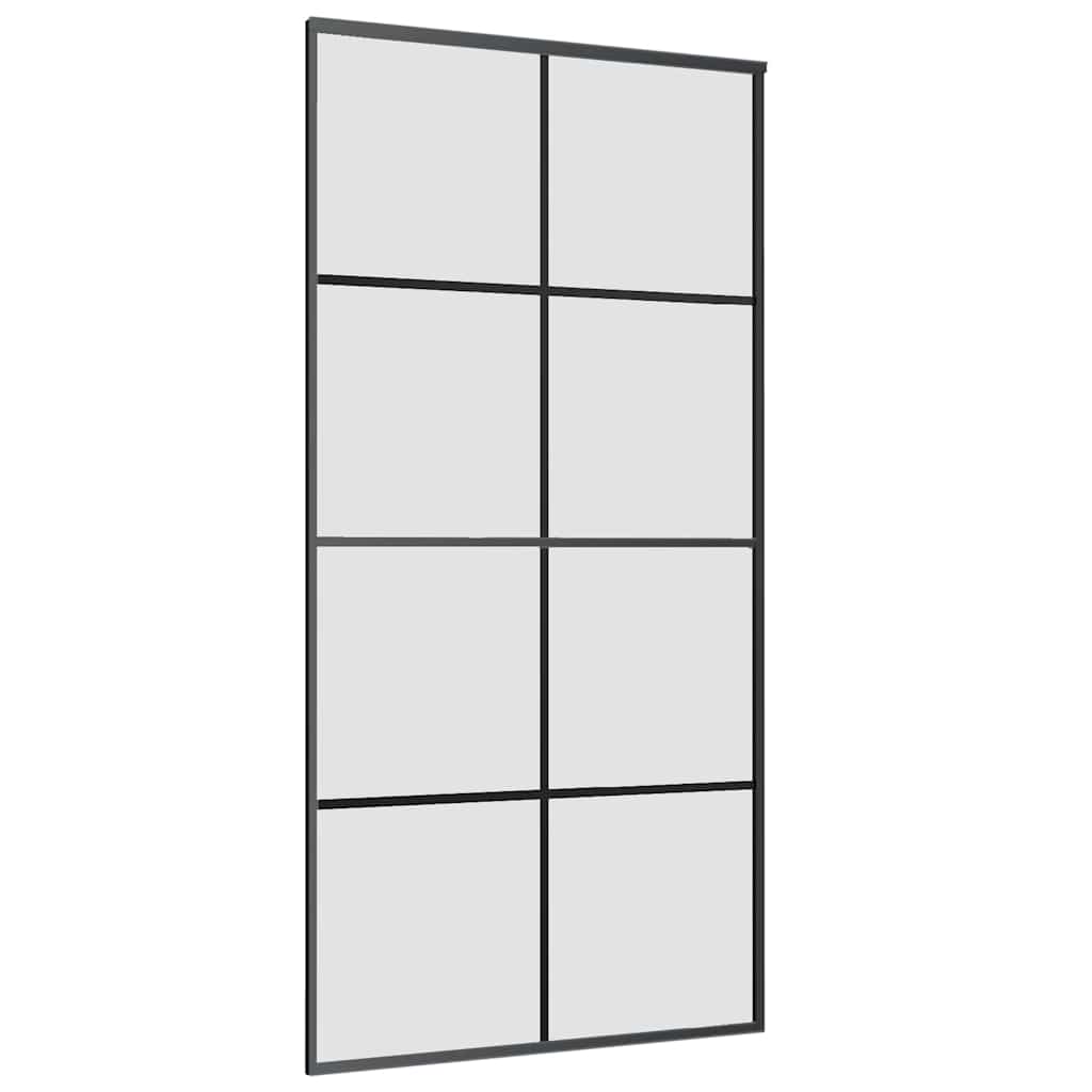 Klizna vrata s okovima crna 102,5x205 cm ESG staklo