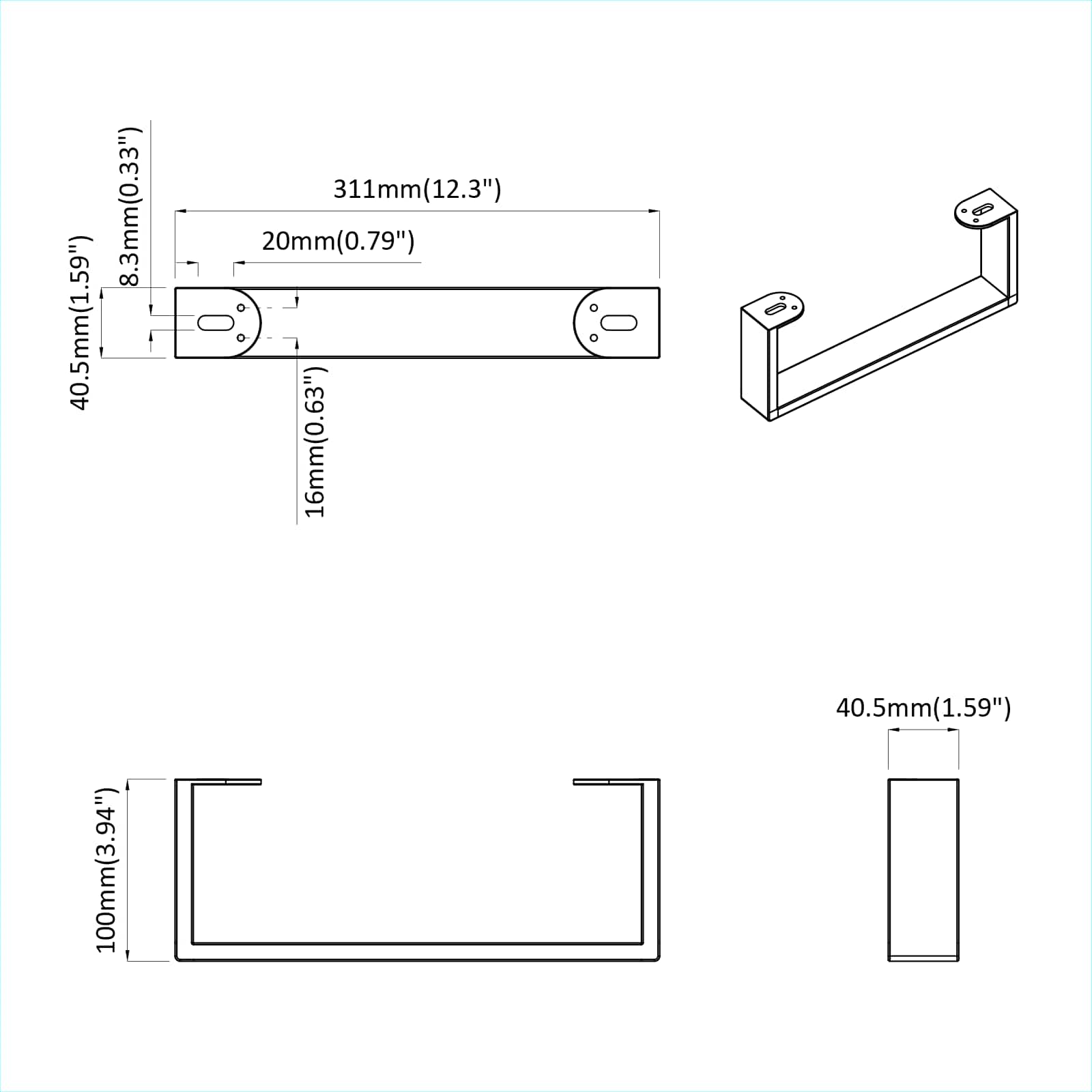 Noge namještaja 12 pcs Crna 311 x 40,5 x 100 mm Željezo