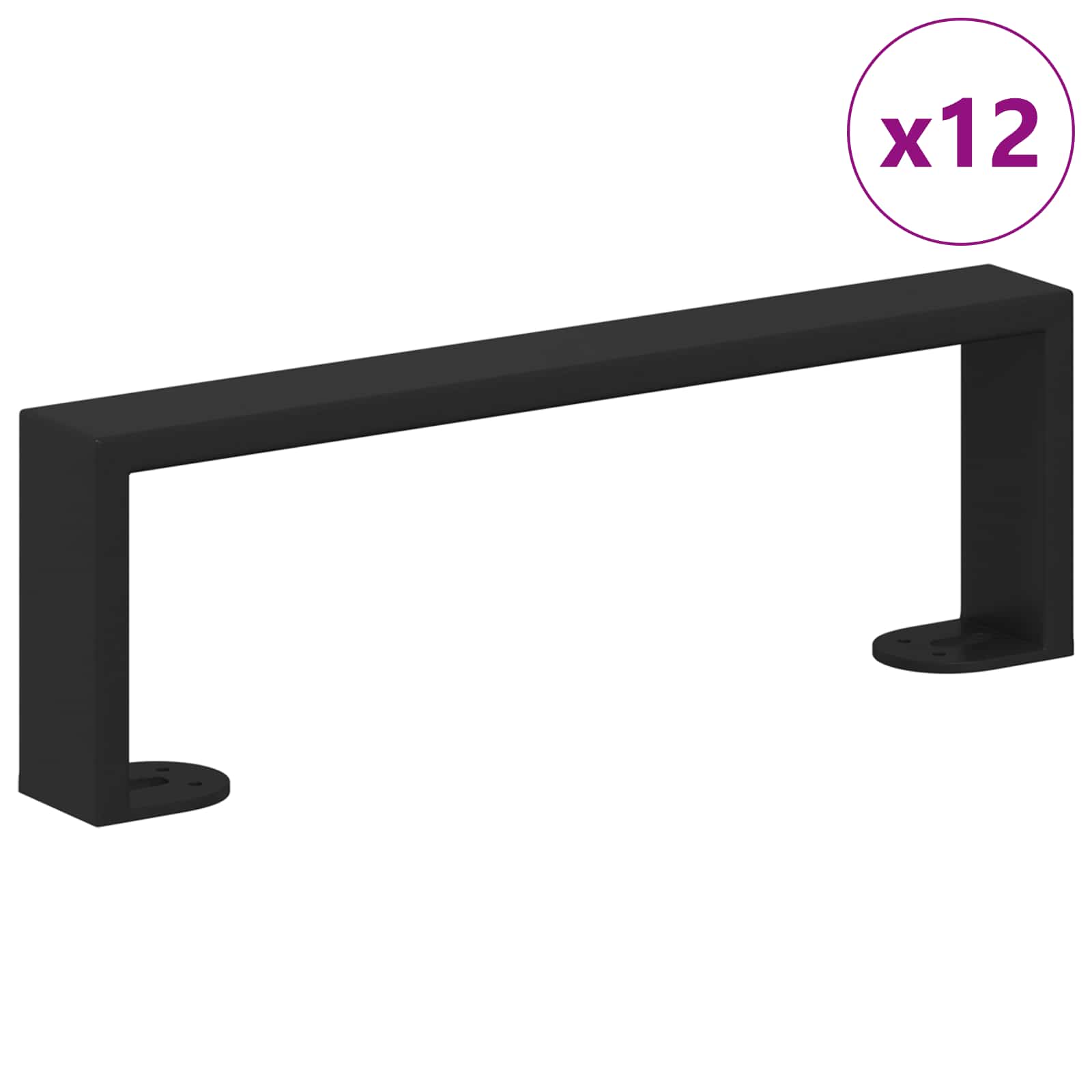 Noge namještaja 12 pcs Crna 311 x 40,5 x 100 mm Željezo