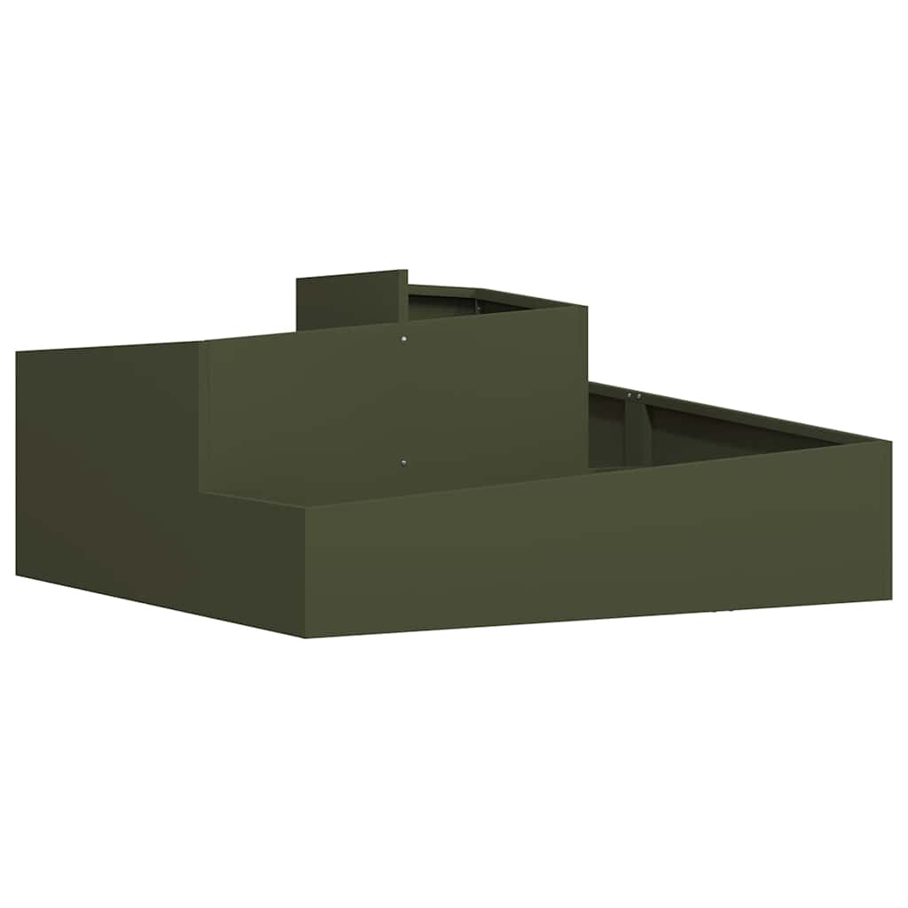 Vrtna saksija Maslinasto zelena 100 x 100 x 50 cm Čelična vrata