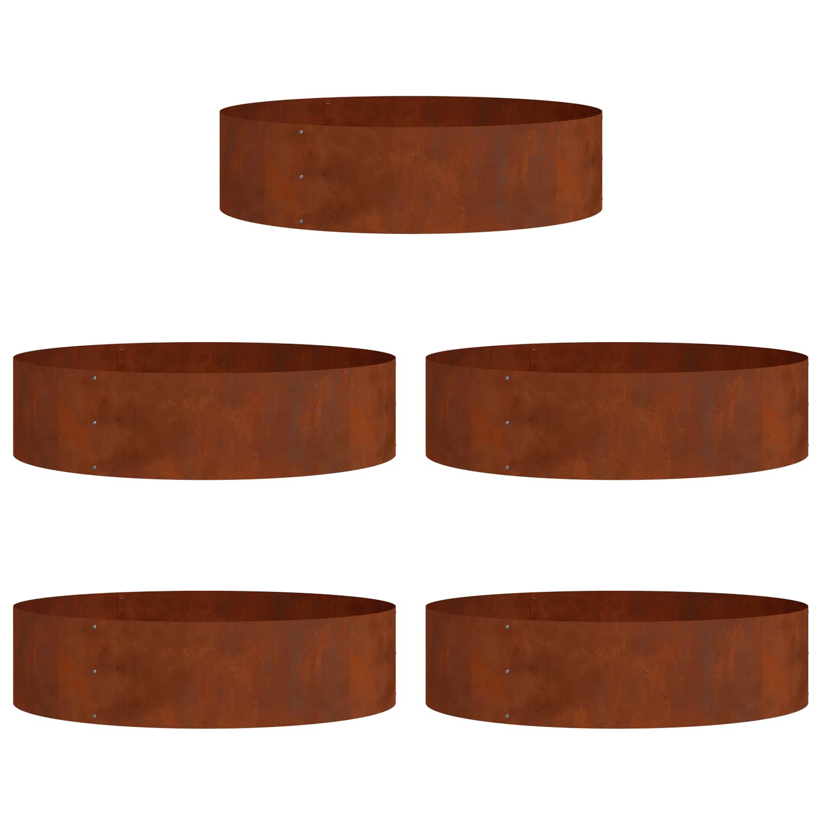 Prsten za saksiju 5 pcs Smeđa 80 x 80 x 20 cm