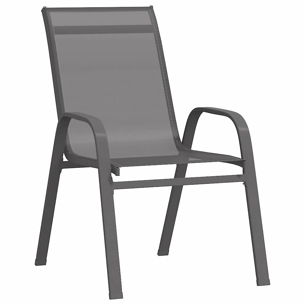 Vrtni set za objed 3 pcs Siva i crna Čelik s prahom