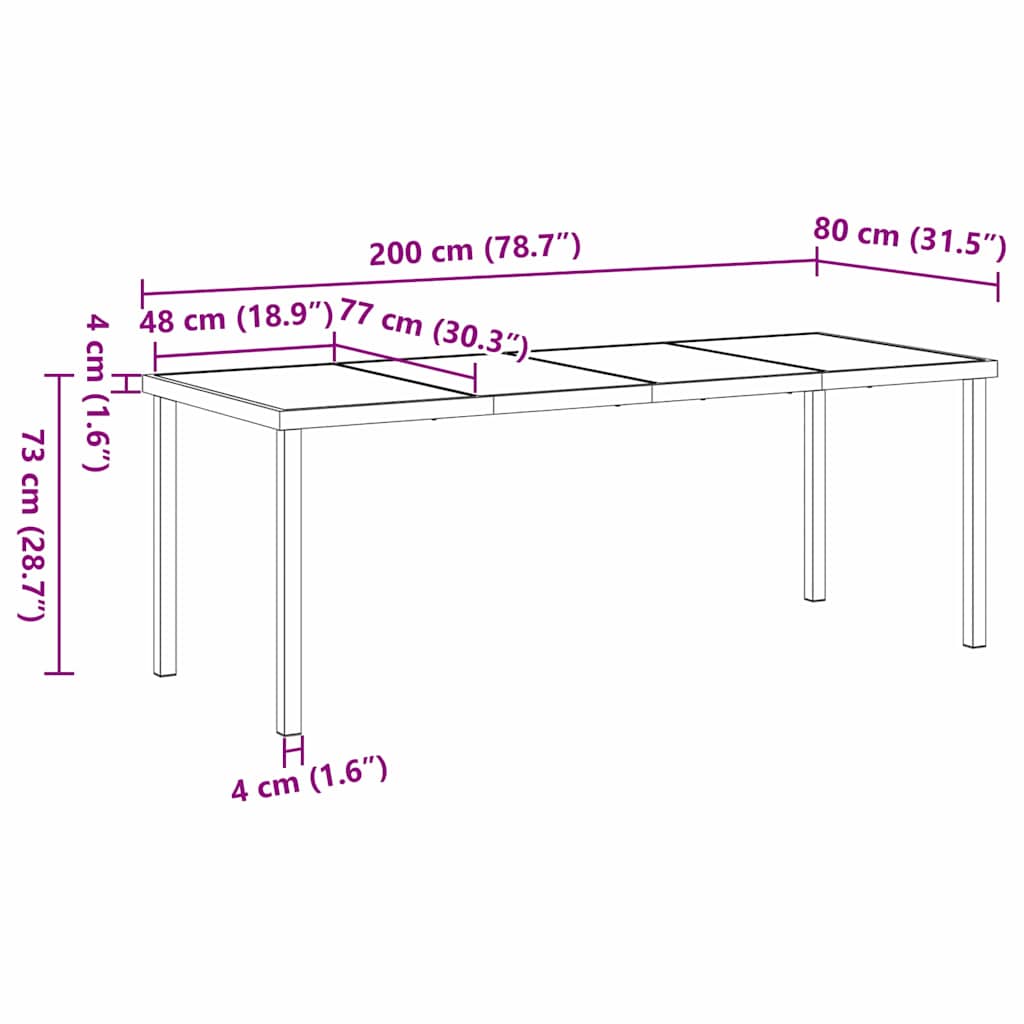 Vrtni set za objed 9 pcs Siva Čelik s prahom premazan