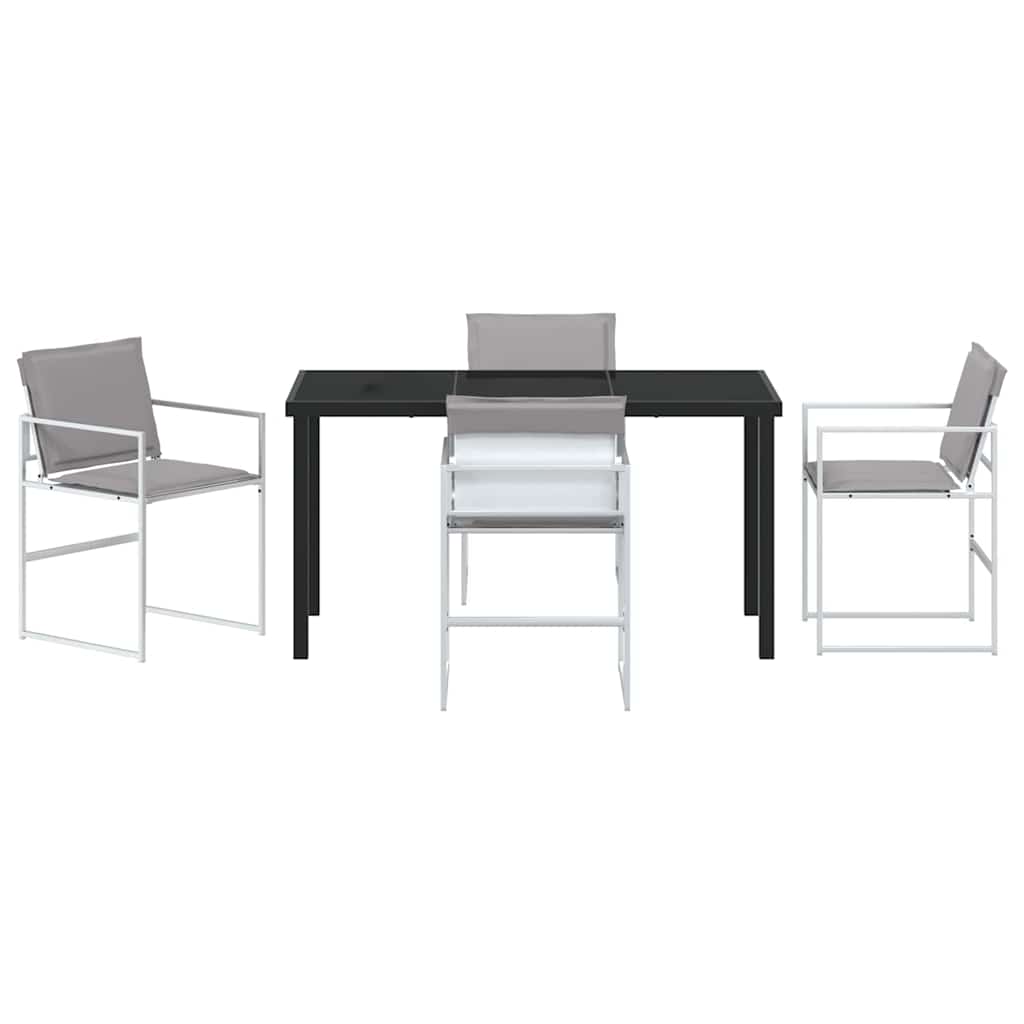 Vrtni set za objed 5 pcs Bijela 140 x 70 x 73 cm