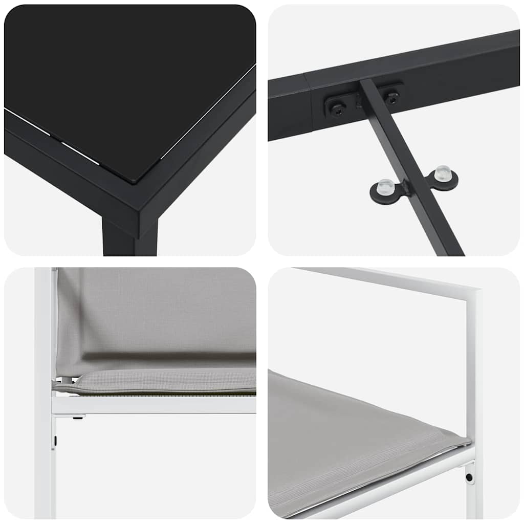 Vrtni set za objed 5 pcs Bijela 160 x 80 x 73 cm