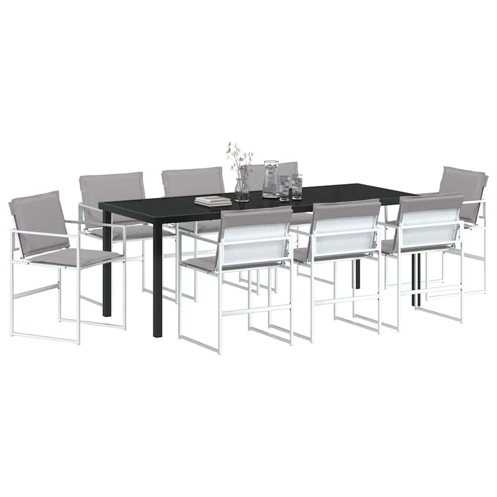 Vrtni set za objed 9 pcs Bijela 200 x 80 x 73 cm