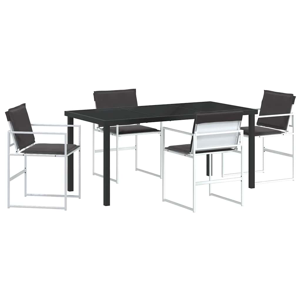 Vrtni set za objed 5 pcs Bijela Textilene i čelik