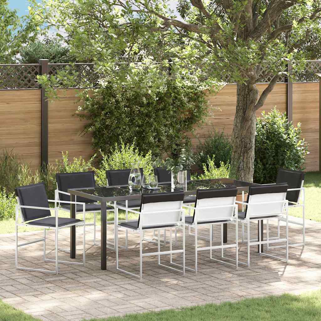 Vrtni set za objed 9 pcs Bijela 200 x 80 x 73 cm