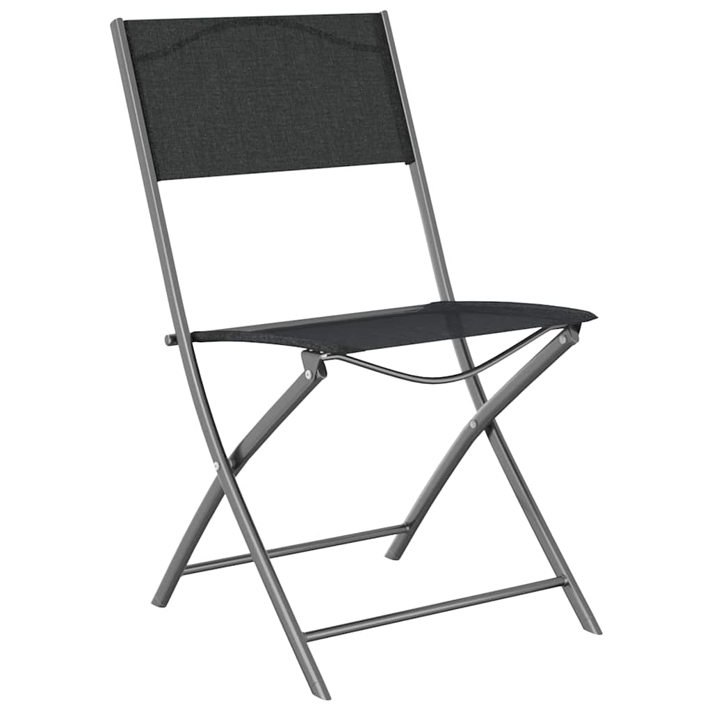 Vrtni set za objed 9 pcs Crna Čelik s prahom premazan
