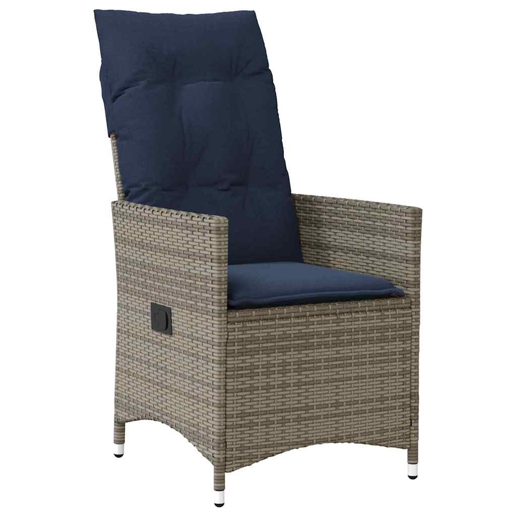 Set stola i stolica s jastukom 3 pcs Siva PE ratan