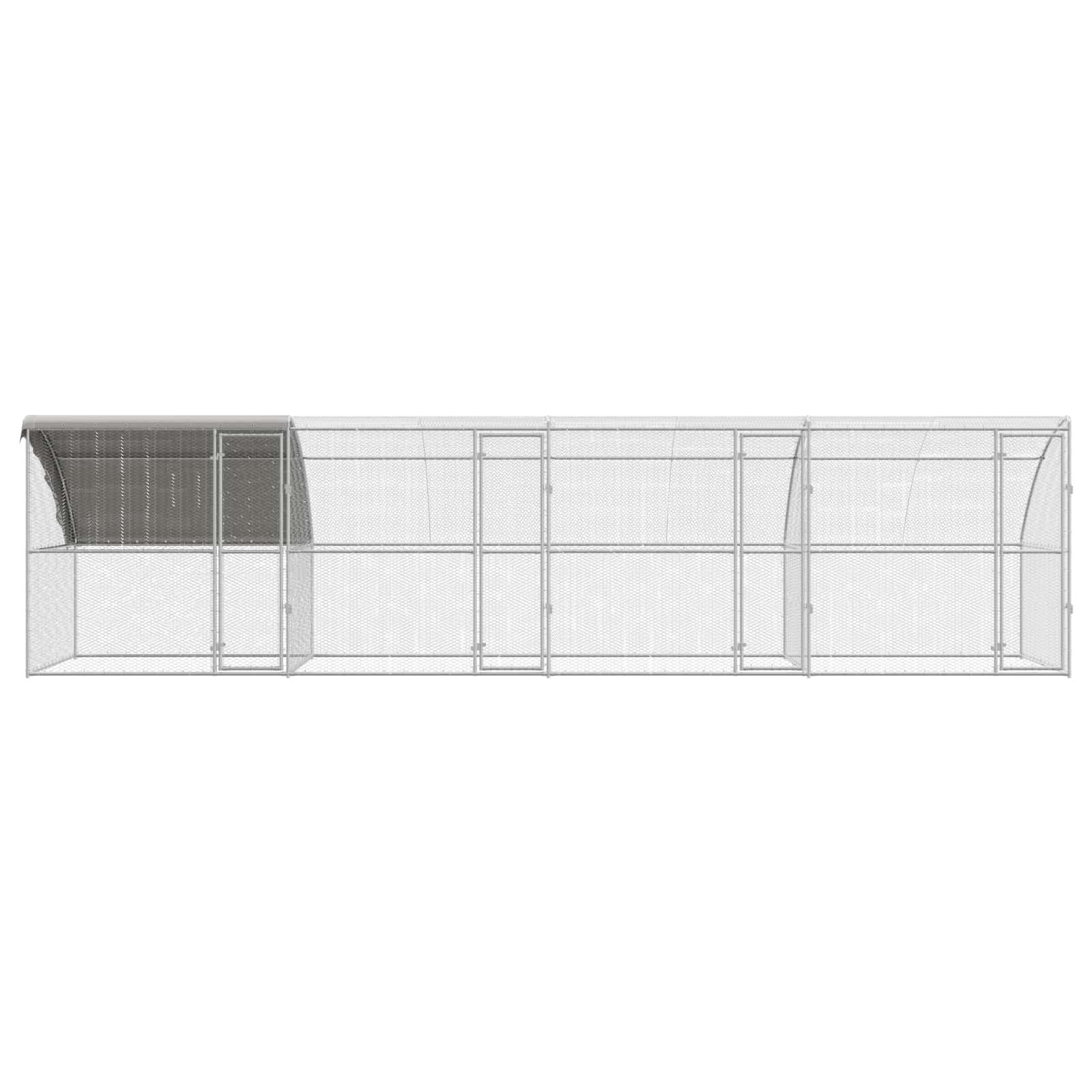 Kavez za piliće 4 pcs Srebrno 800 x 200 x 200 cm Čelik i PE