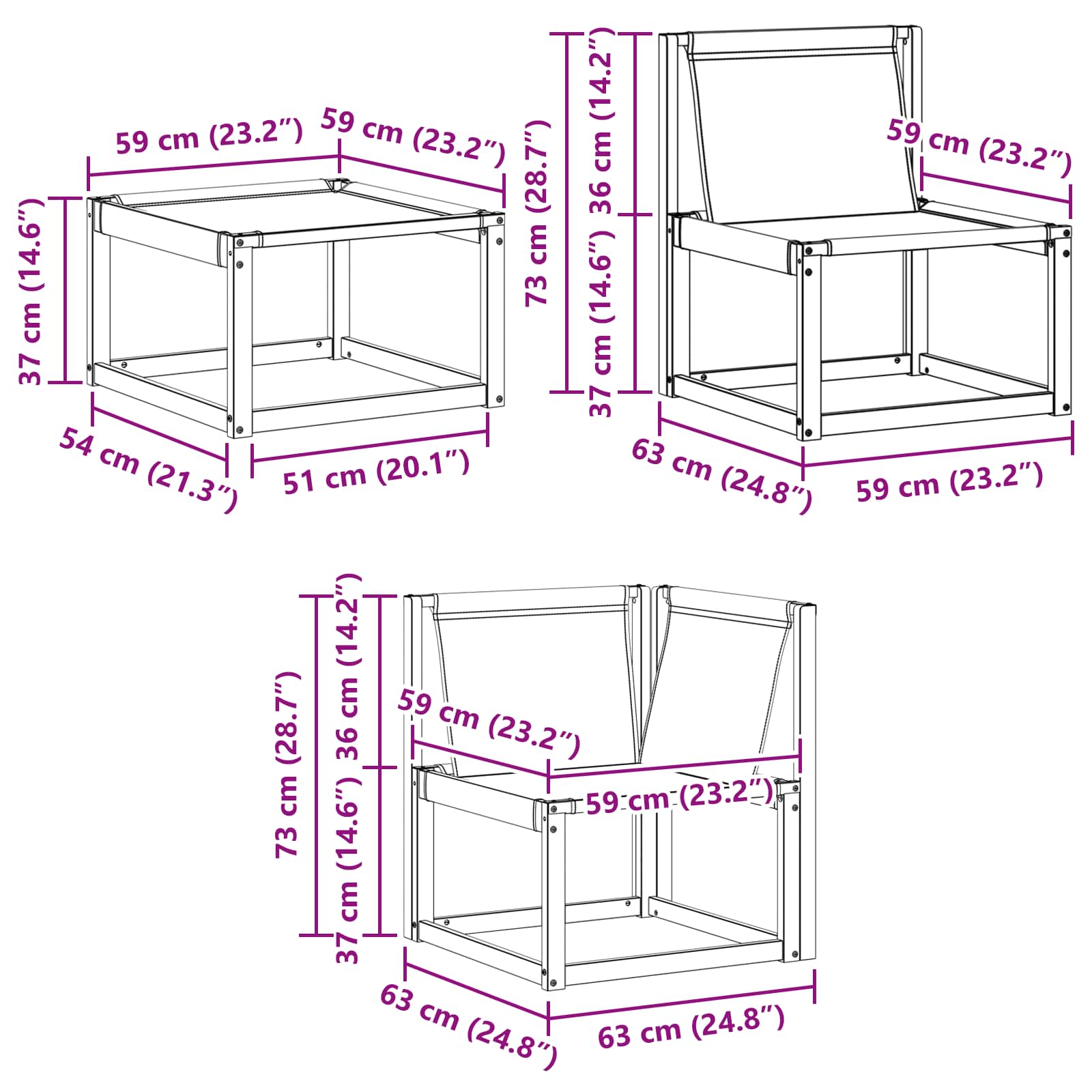 Set vanjskih sofa 9 pcs Prirodna i bež
