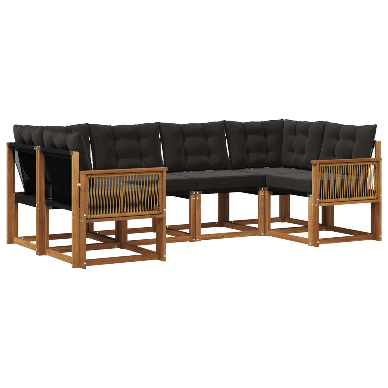 Set vanjskih sofa 6 pcs Prirodna i crna