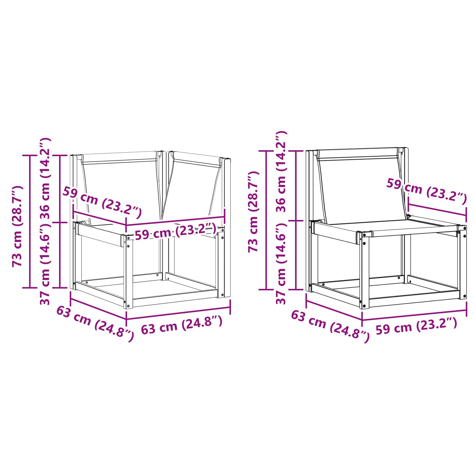 Set vanjskih sofa 6 pcs Prirodna i crna